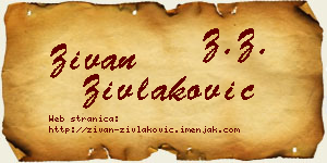 Živan Zivlaković vizit kartica